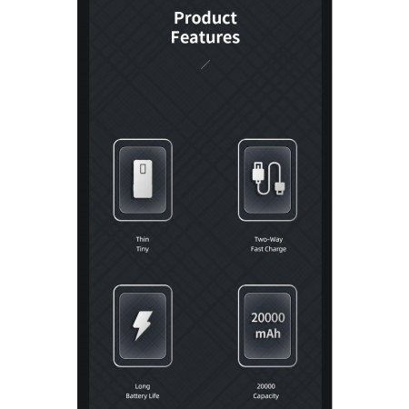 Išorinė baterija Power Bank Awei P6K 20000mAh juoda