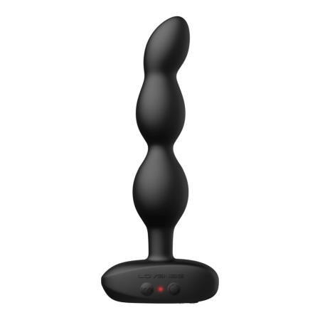 Lovense Ridge Rotating & Vibrating Anal Beads - Flexible Silicone, Black