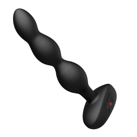 Lovense Ridge Rotating & Vibrating Anal Beads - Flexible Silicone, Black