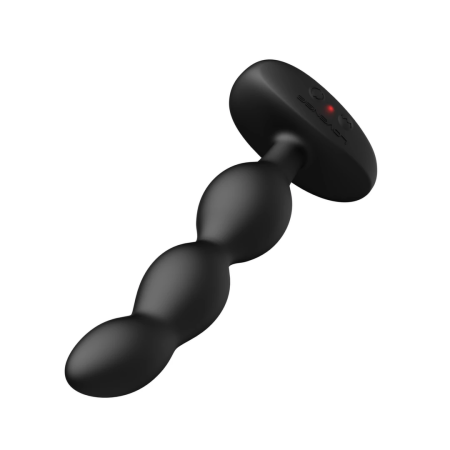 Lovense Ridge Rotating & Vibrating Anal Beads - Flexible Silicone, Black