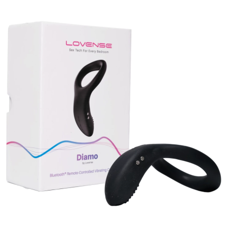 Lovense Diamo Smart Remote-Controlled Intimate Ring, Black, Bluetooth App