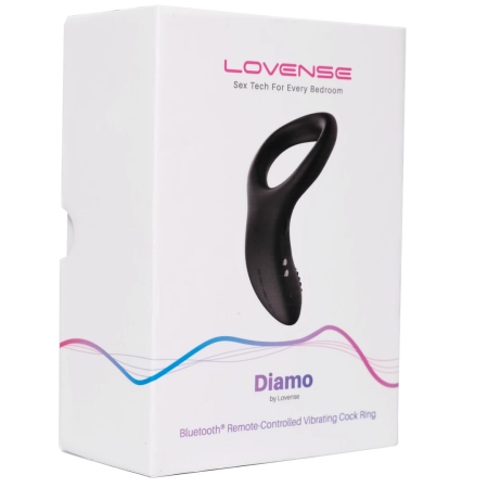Lovense Diamo Smart Remote-Controlled Intimate Ring, Black, Bluetooth App
