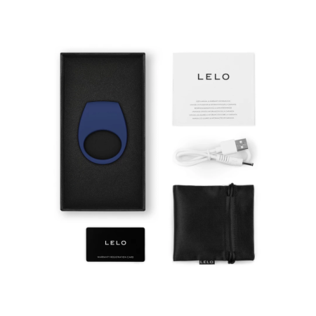 LELO TOR 3 Blue Smart Vibrating Ring, App-Controlled, Silicone, Medium