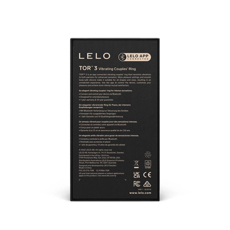 LELO TOR 3 Blue Smart Vibrating Ring, App-Controlled, Silicone, Medium