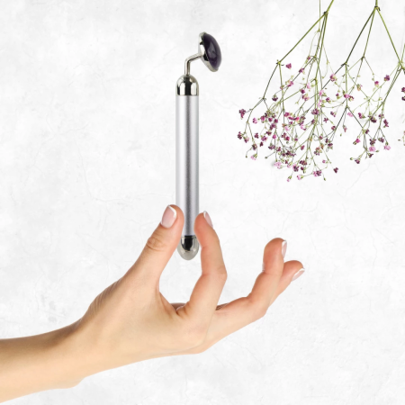 La Gemmes Lay-On Massager Amethyst - Gemstone & Metal, 15 cm