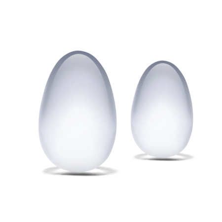 Glas Glass Yoni Eggs Set - Pelvic Floor Training, Transparent, 3 Sizes