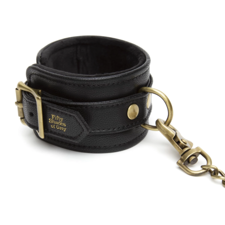 Fifty Shades of Grey Bound to You Padded Ankle Cuffs - Faux Leather, Gold Hardware