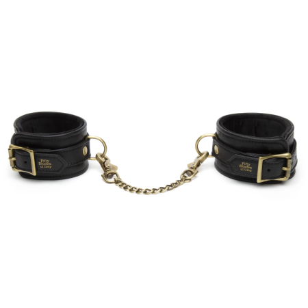 Fifty Shades of Grey Bound to You Padded Ankle Cuffs - Faux Leather, Gold Hardware