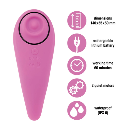 FeelzToys FemmeGasm Dual Motor Tapping & Vibration Device Pink 140mm