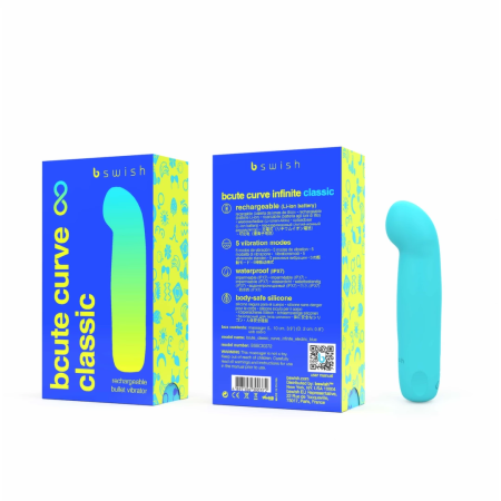 B Swish Bcute Curve Infinite Classic Massager Electric Blue Silicone