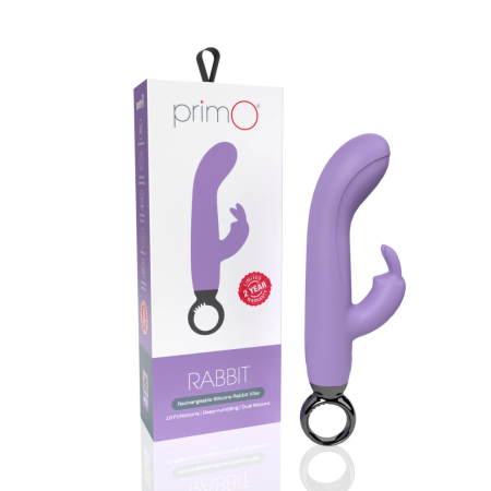 The Screaming O Primo Rabbit Lilac - Rechargeable Silicone Model, 4.5”