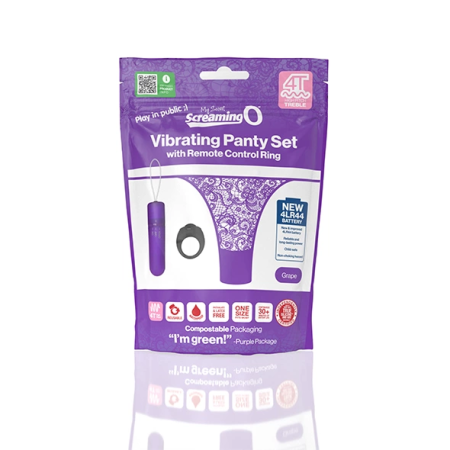 The Screaming O My Secret 4T Panty Vibe Grape - Remote Control Set