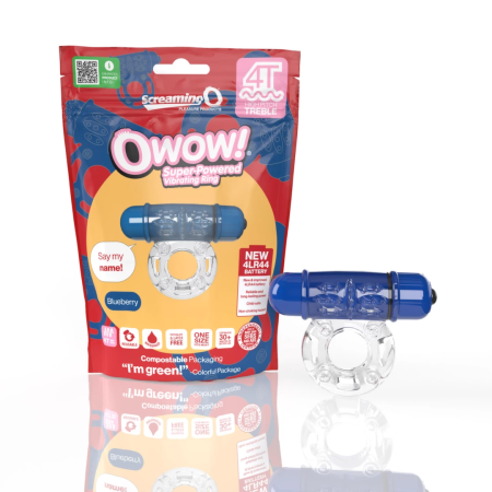 The Screaming O 4T OWow Blueberry System - Vibrating Ring, Waterproof, Blue