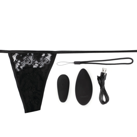 The Screaming O Premium Ergonomic Panty Set Black Rechargeable Remote