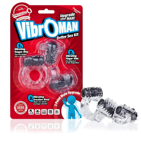 The Screaming O VibroMan Black Multi-Use Vibrating Kit Disposable