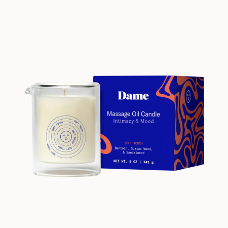 Dame Products Soft Touch Massage Oil Candle - Sandalwood Aroma, 120g