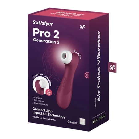 Satisfyer Pro 2 Gen 3 App-Controlled Air Pulse System Wine Red