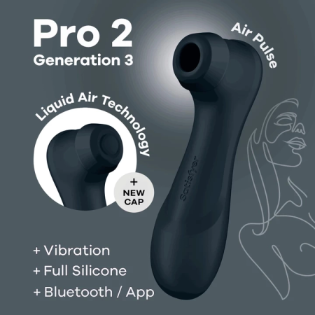 Satisfyer Pro 2 Gen 3 Black - Smart App-Controlled Air Pulse Device