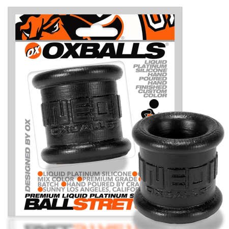 Oxballs Neo Tall Silicone Anatomical Ballstretcher Black 2-Inch