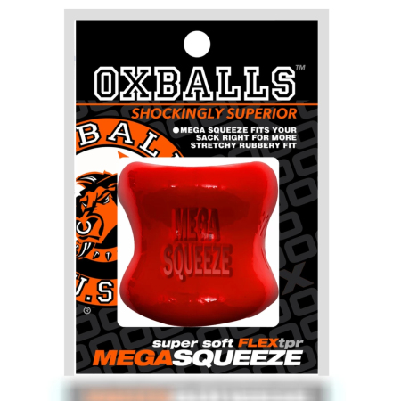 Oxballs Mega Squeeze Ergofit Ballstretcher Red Flexible Design 6cm
