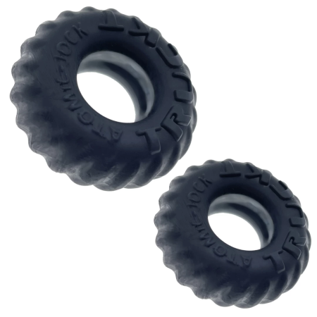 Oxballs Truckt Night Edition 2-Piece Silicone Ring Set, Black, Stretch Fit