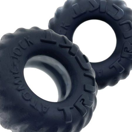 Oxballs Truckt Night Edition 2-Piece Silicone Ring Set, Black, Stretch Fit