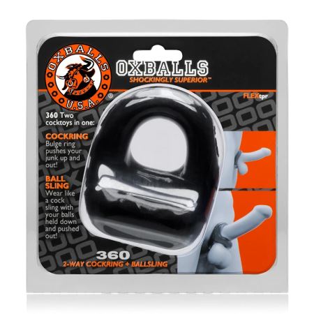 Oxballs 360 Black Silicone Dual-Purpose Support Ring & Sling