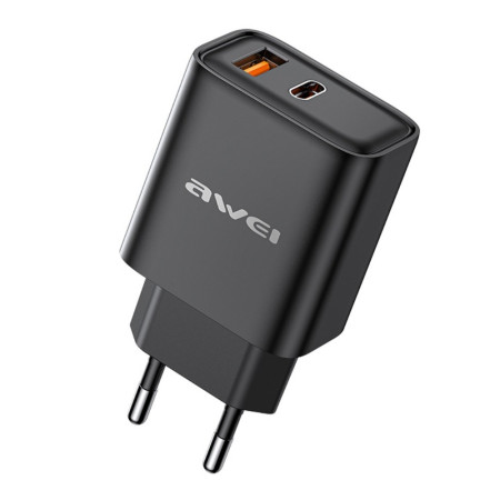 Awei PD81-EU 22.5W Įkroviklis USB-A/USB-C juodas