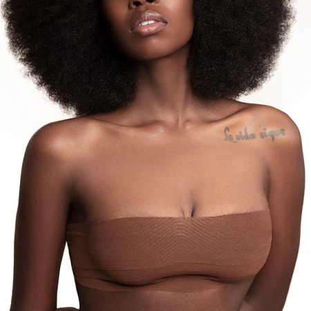 Bye Bra Body Tape 6.5cm x 5m & Satin Covers Brown - Wide, Waterproof, One Size