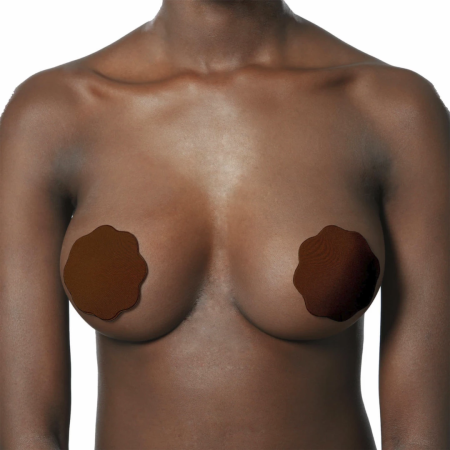 Bye Bra Fabric Nipple Covers Brown One-Size - Reusable & Water Resistant