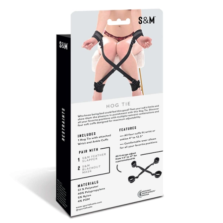 Sportsheets Sex & Mischief Adjustable Hog Tie Restraint System Black
