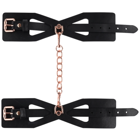 Sportsheets Sex & Mischief Brat Handcuffs with Rose Gold Chain, Black