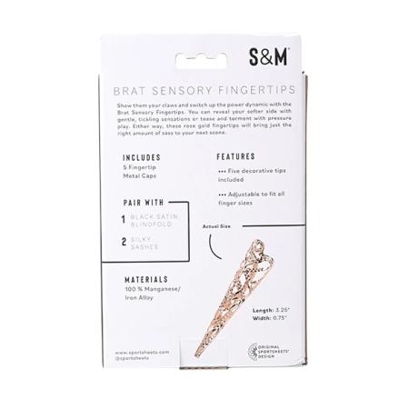 Sportsheets Sex & Mischief Brat Sensory Fingertips - Rose Gold Claw Caps