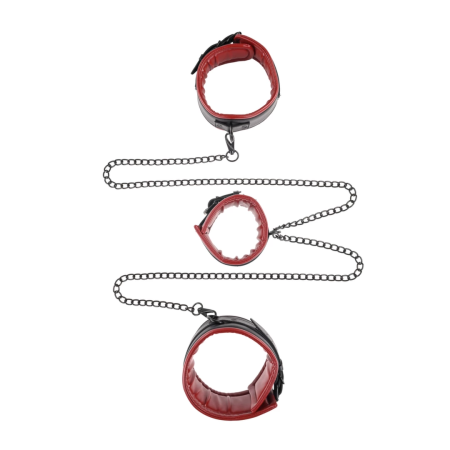Sportsheets Saffron Chained & Tamed Restraint Set - Adjustable Red-Black