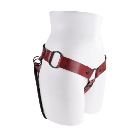 Sportsheets Saffron Monte Adjustable Intimate Harness Red Faux Leather