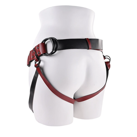 Sportsheets Saffron Monte Adjustable Intimate Harness Red Faux Leather