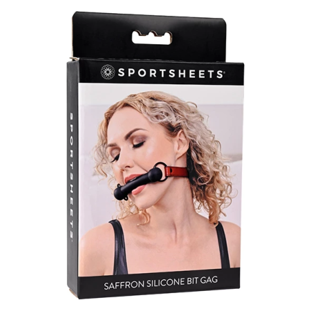Sportsheets Saffron Silicone Bit Gag Adjustable Vegan Leather Strap