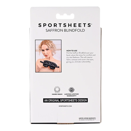 Sportsheets Saffron Blindfold - Adjustable Memory Foam Eye Mask, Black/Red