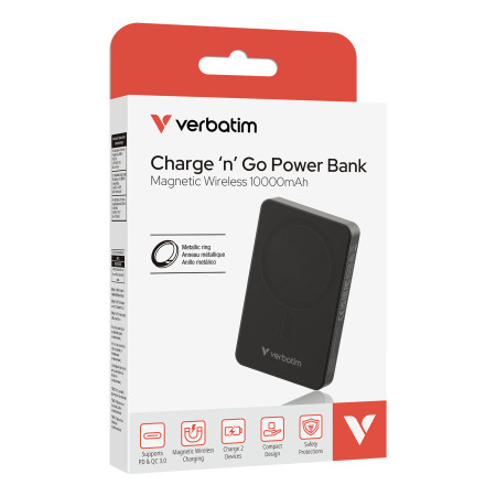 Verbatim Charge 'n' Go Essentials 10000 mAh Belaidis kroviklis Juodas