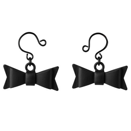 Sportsheets Sincerely Bow Tie Adjustable Nipple Jewelry, Black, 2 pcs
