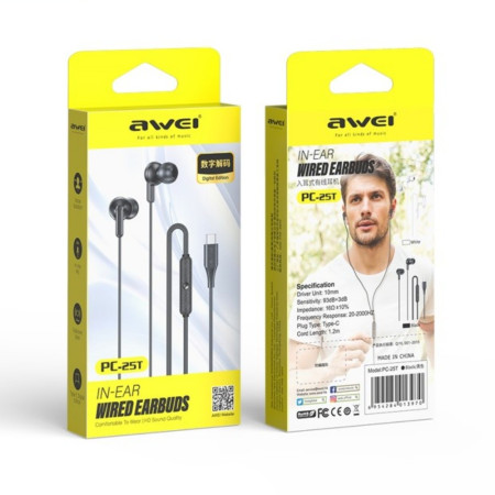 Awei PC-25T Stereo ausinės su mikrofonu