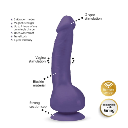 Gvibe Greal 2 Violet Intimate System BIOSKIN 18cm Waterproof