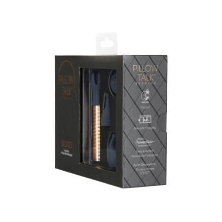 Pillow Talk Desires Navy Blue Bullet Set with 5 Silicone Attachments