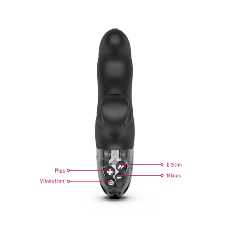Mystim Hop Hop Bob eStim Black - Dual-Function Vibrator, 16.5 cm