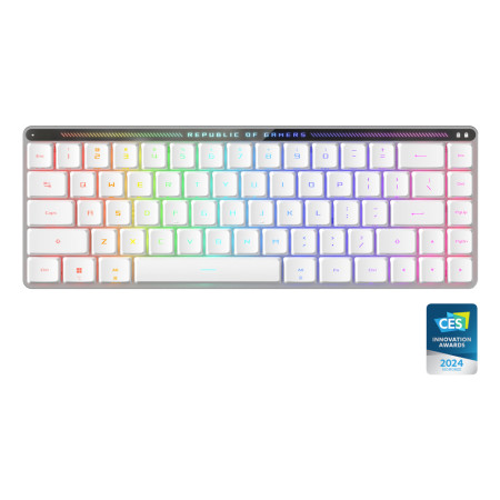 ASUS ROG Falchion RX Low Profile klaviatūra žaidimams (USB + RF Wireless + Bluetooth, balta)