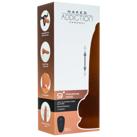Naked Addiction Thrusting Model 23 cm Caramel Remote-Controlled Silicone