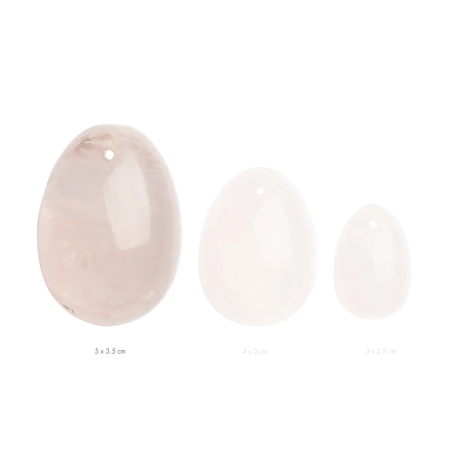 La Gemmes Yoni Egg Rose Quartz L - Natural Gemstone Wellness Trainer 5x3.5cm