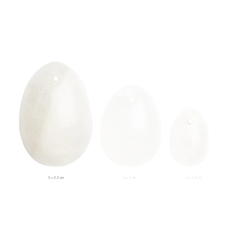 La Gemmes Yoni Egg Clear Quartz L - Natural Crystal Wellness Trainer 5cm