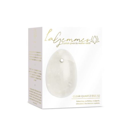 La Gemmes Yoni Egg Clear Quartz L - Natural Crystal Wellness Trainer 5cm