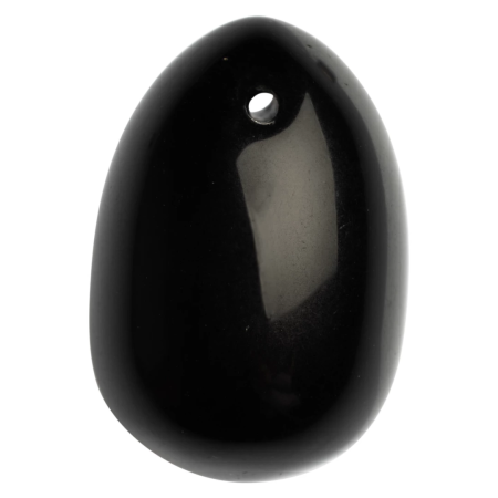 La Gemmes Black Obsidian Stone Egg M - Natural Gemstone Wellness Tool 4x3cm